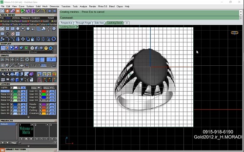 آموزش نرم افزار ماتریکس ۹ طراحی انگشتر مردانه یاقوت دار آموزش نرم افزار ماتریکس ۹ طراحی انگشتر مردانه یاقوت دار